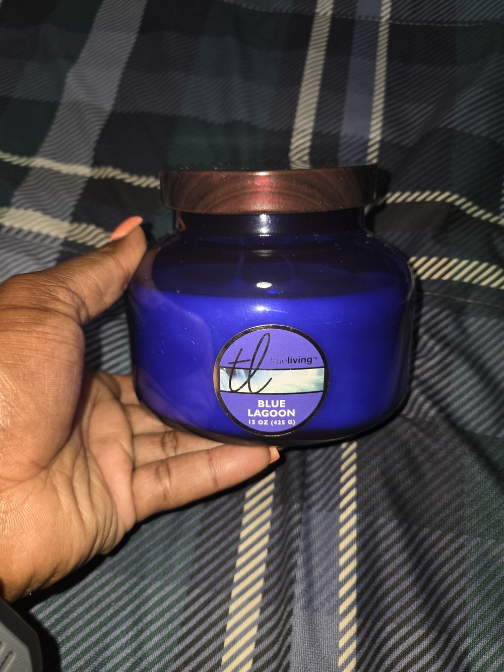 TrueLiving Blue Lagoon Scented Candle - Blue Jar NWOT